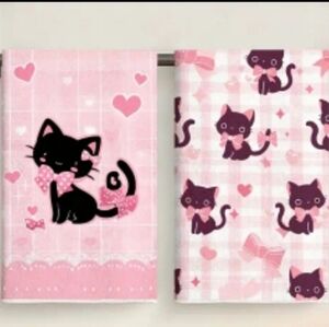 Cat with Pink Bow Towel Set